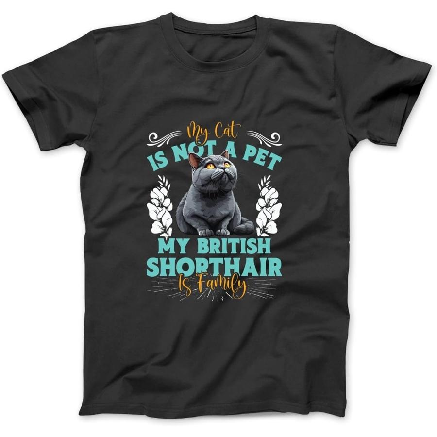 British Shorthair British Shorthair is Family Cat Owner Long Sleeve T-Shirt Sweatshirt Hoodie for Men Women Kids Made in Canada Black