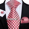 Набор для Мужчин: клетчатый галстук 8,5 см, клип и запонки в клетку
