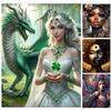 Fantasy Woman Dragon DIY Diamond Painting Magic Elf New 2024 Cross Stitch Mosaic Diamond Embroidery Sale For Home Decor Gift