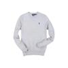 Polo SS25 Хлопковый вязаный свитер с круглым вырезом и длинными рукавами с вышивкой логотипа Pony Мужской свитер Серый 710907256-010