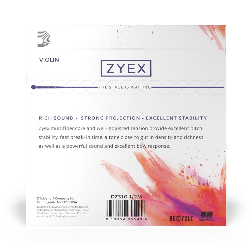 Комплект струн для скрипки D'Addario Zyex DZ310 1/2M Среднее натяжение