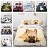 Pet Series Household Bedding Set Queen King Full Size Single Bed Pet Dog Print Quilt Cover and Pillow Case Household Adult and Child Bedding