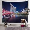 Гобелен с ночным освещением города, город, великолепная архитектура, гобелен для спальни, эстетика комнаты, украшение дома