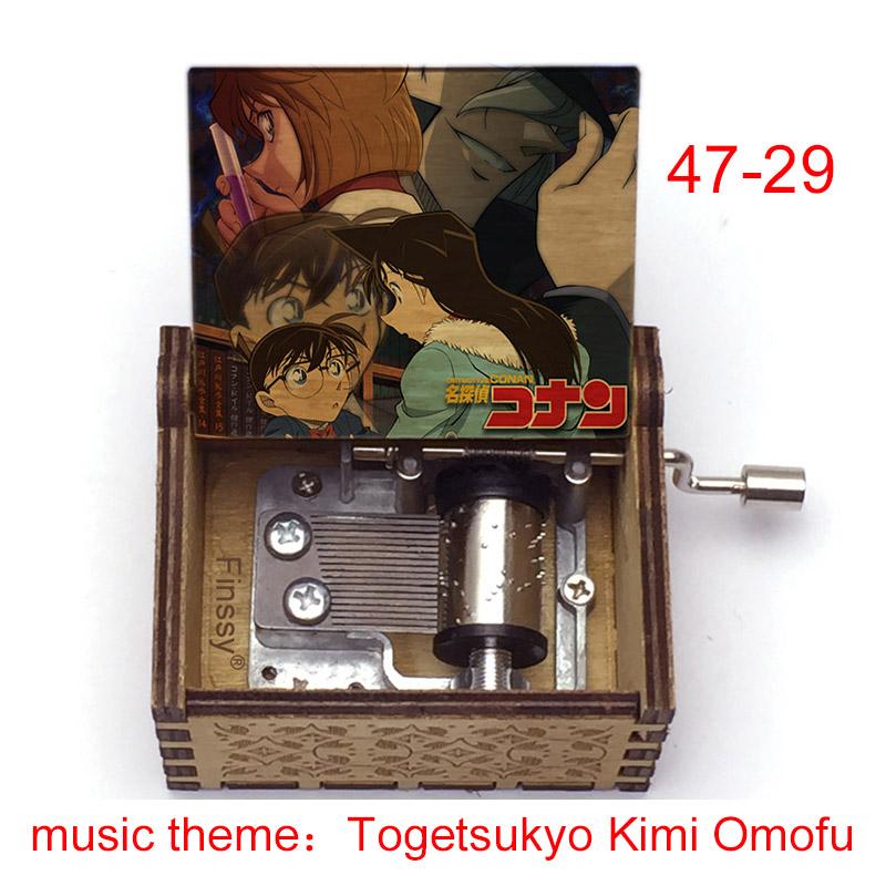 Vintage Hand Crank Detective Conan Togetsukyo Kimi Omofu Music Box Engraved Toys Kids Birthday Return Gift