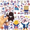8 Cartoon Independence Day Make A Face Sticker DIY Hand Account Small Card Mobile Phone Case Decoration Festival