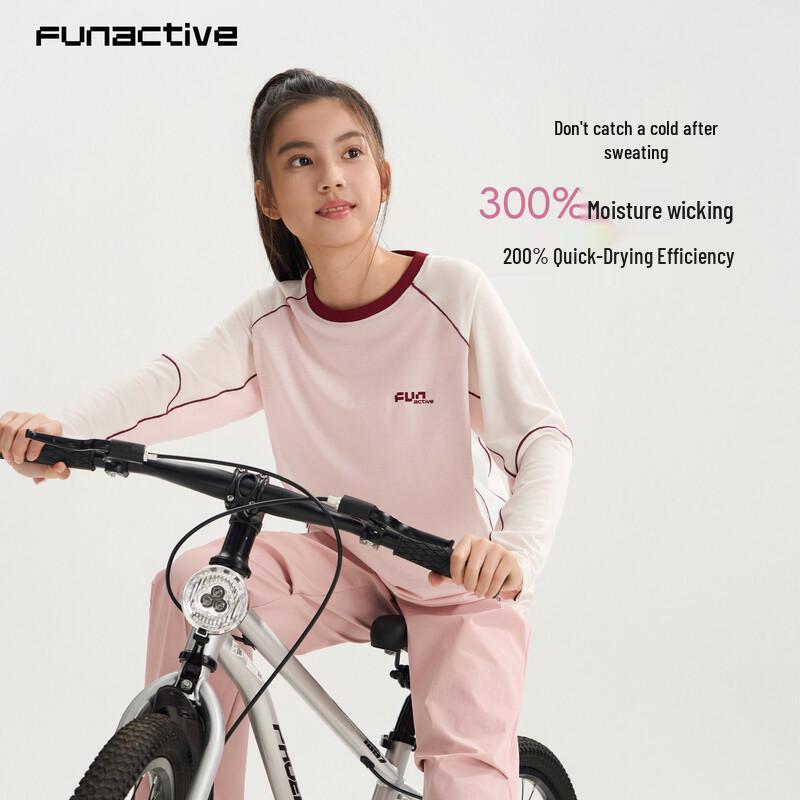 FUN ACTIVE Девичья футболка с длинным рукавом из мериносовой шерсти, быстросохнущая