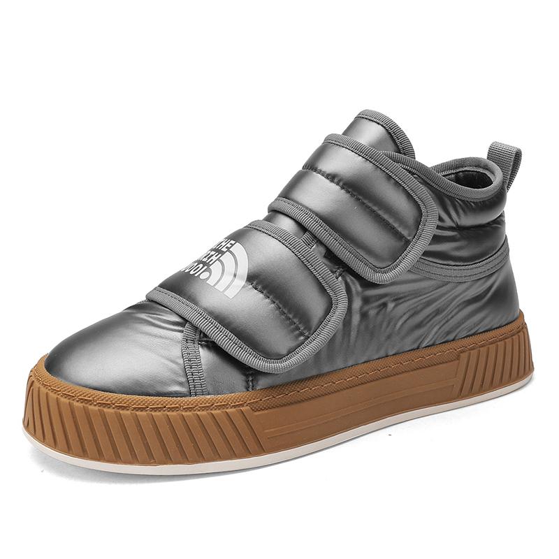 Модные зимние высокие хлопковые ботильоны для мужчин, нескользящие повседневные плюшевые теплые зимние ботинки с широким носком, износостойкая обувь для мужчин