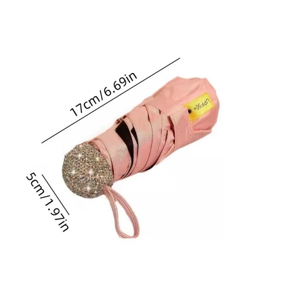 Lightweight Mini Bling Umbrella Shiny Sunshade Umbrella Luxury Folding Umbrella  Sunny Weather