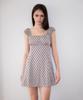 Rose Franz Puff Sleeve Romantic Mini Dress [Brown]