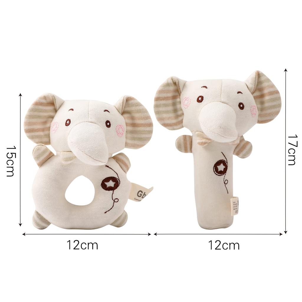 Кольцо Promise Babe Ring Stick Rattle Toy, погремушка, игрушка для младенцев, игрушка из ткани для младенцев, слон, органический хлопок, подарок для младенцев, развивающая игрушка, подарок для новорожденных детей