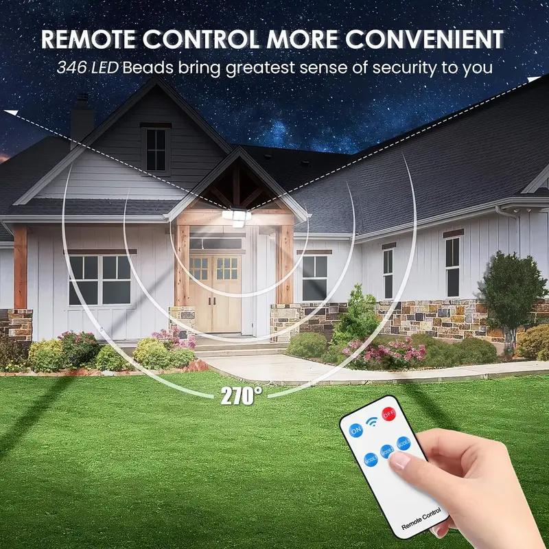 Solar Lights Outdoor 346 LED Motion Sensor Wall light , 360° Wide Angle Waterproof Security LED Flood Light for Porch Garden