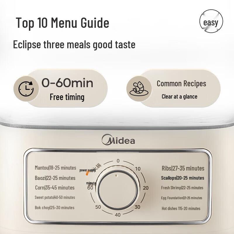 Midea 10.8L 3-Layer Electric Steamer & Cooker CN plug (adapter included)