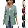 2023 Autumn and Winter Women's Casual Solid Color Long Sleeve Loose Cardigan Coat