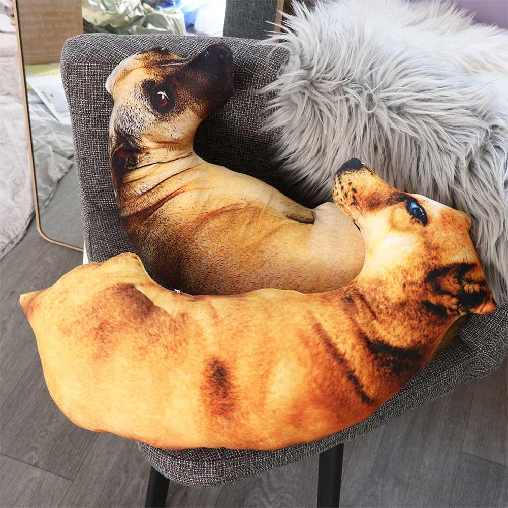 3D Dog Pillow Soft Cushion Toy Lifelike Animal Throw Pillow Home