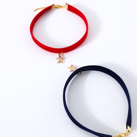 Ошейник для домашних животных Регулируемый износостойкий бархатный мини-кулон со звездой Ошейник для кошек и собак