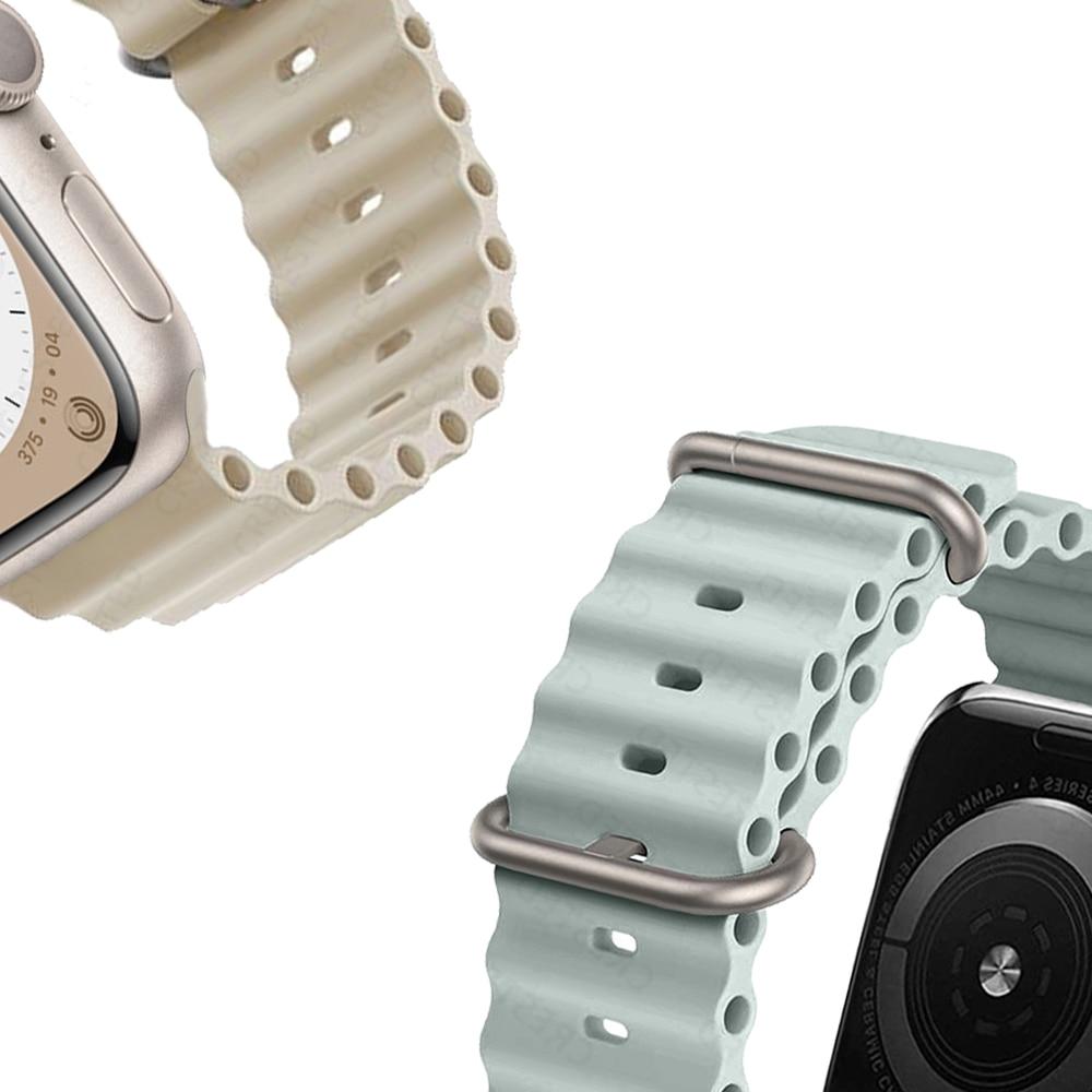 Ремешок Ocean для Apple Watch, ремешок 38 мм, 42 мм, 40 мм, 44 мм, 41 мм, 45 мм Ultra, 49 мм, силиконовый браслет для умных часов iWatch Ultra series 7 6 5 4 3 2 1 se 8