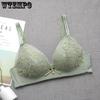 Underwear Women's Thin Small Chest Special Non-wire Gather Bra Bra Triangle Cup Gather Lace Side Bra Without Steel Ring Light and Breathable