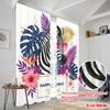2pcs 2D Flat Printing Window Curtains Zebra Tropical Birthday Party Fabric Without Electricity Festive Wall Decor Perfect for