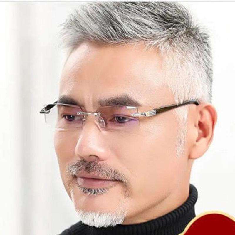 Очки для чтения с защитой от синего света Женские очки без оправы с огранкой «бриллиант» Мужские очки для дальнозоркости и пресбиопии, снимающие усталость