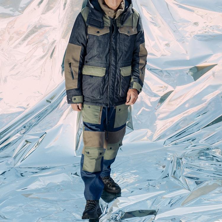 Коллаборация Levis X White Mountaineering Серия Midnight Blue Повседневная куртка с капюшоном Мужская куртка Деним 17880-0002