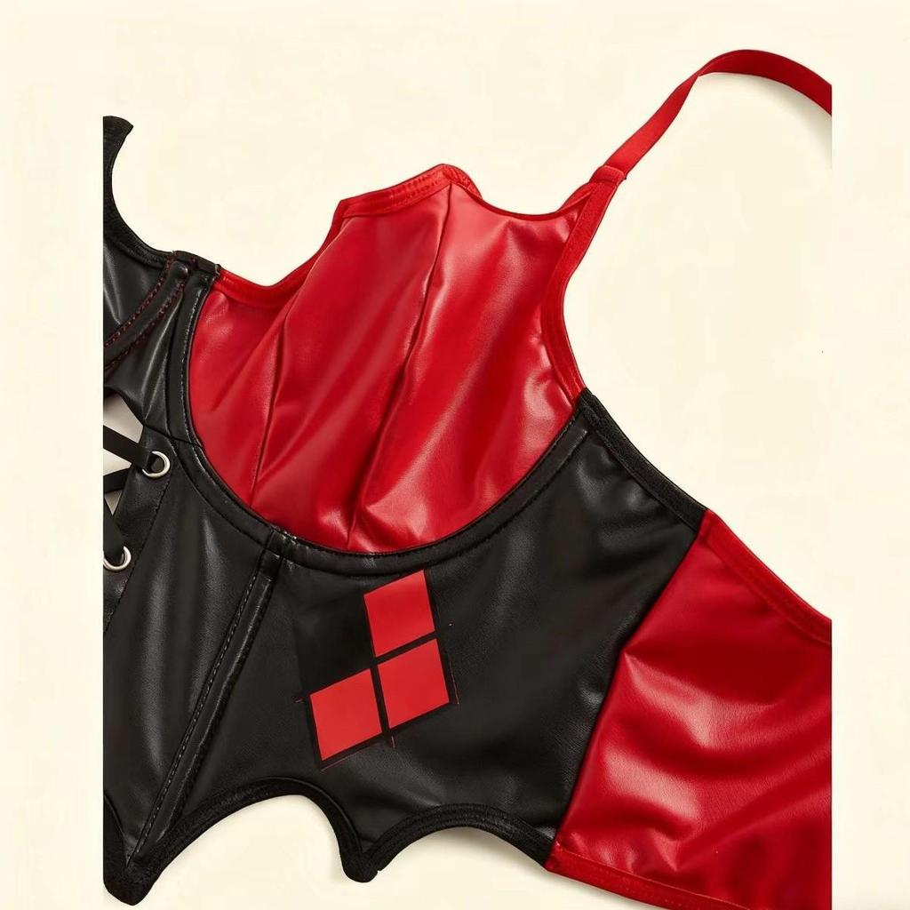 Европейско-американский панк корсетный топ на тонких бретелях-спагетти с косточками для утяжки талии и шнуровкой