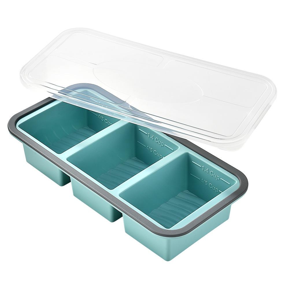 Food Freezer Tray -Large Ice Cube Freezer Molds - Soup, Sauce, Leftovers, Homemade Meal Prep Freezing Kitchen Storage Containers