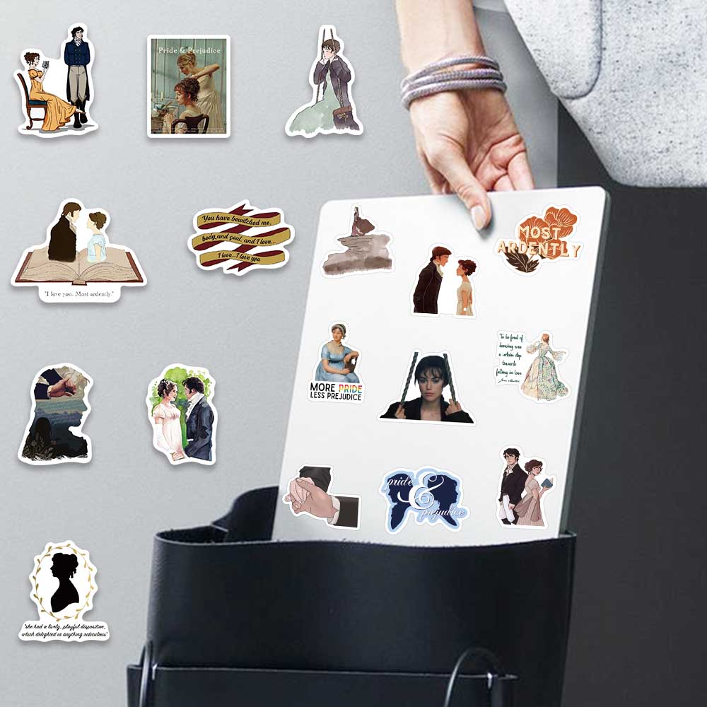 50Pcs Pride And Prejudice Graffiti Art Vinyl Waterproof Stickers For Water Bottle Laptop Skateboard Scrapbook Luggage Kids Toy