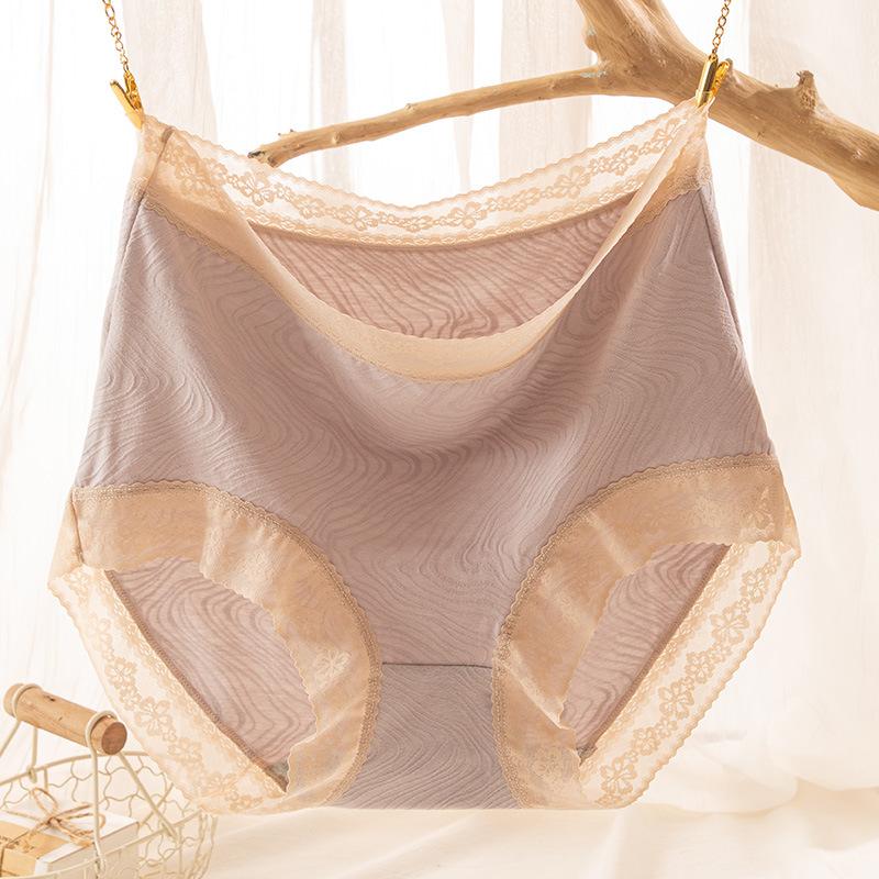 Women's High Waisted Underwear Large-sized Seamless Underwear Comfortable Underwear Women's Tight Belly Triangle Lace Breathable Underwear