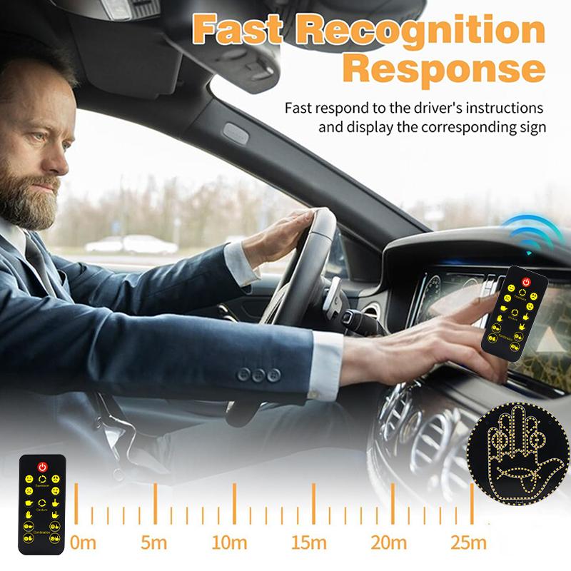 Автомобильный светодиодный креативный забавный жестовый светильник с дистанционным управлением, светодиодный забавный знак с выражением лица, знак среднего пальца, предупреждающие стоп-сигналы