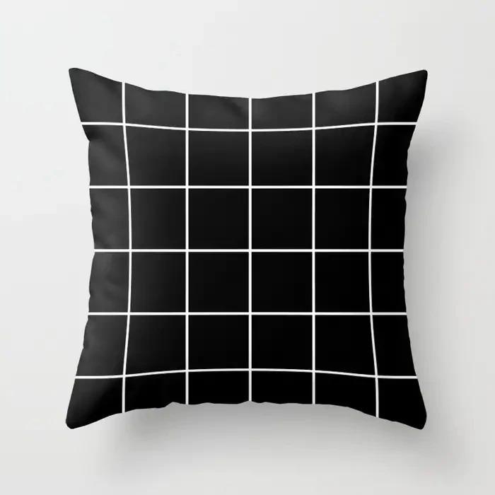 Black Geometric Pattern Pillowcase Office Living Room Home Pillowcase Car Ornaments