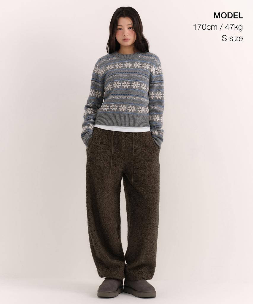 MUSINSA STANDARD WOMAN Women'S Boucle Fleece Parachute Pants [Dark Brown]