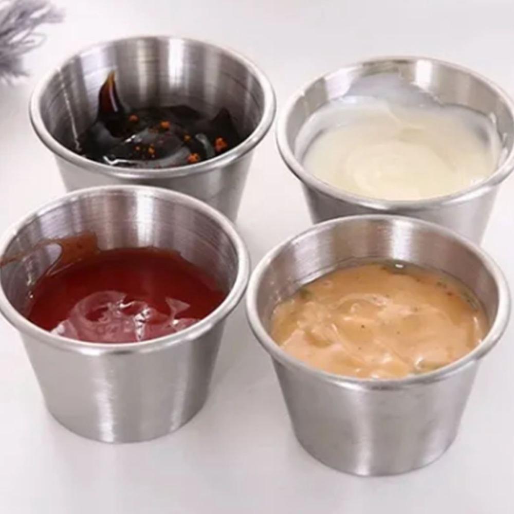 6 Pcs Leakproof Stainless Steel Wine Glass 70ml Stainless Steel Sauce Cups  Home Use