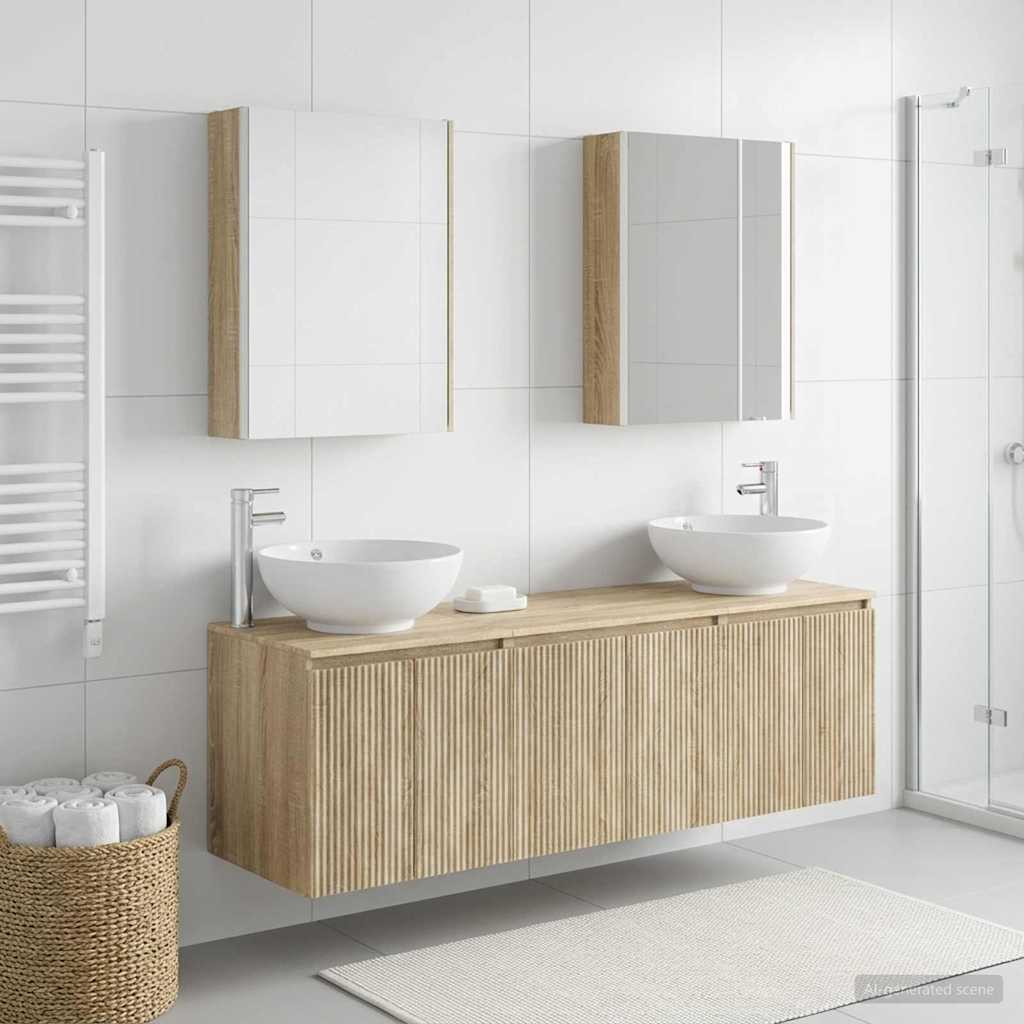 Bathroom Cabinet Set 5 pcs Sonoma Oak Wood Based Material