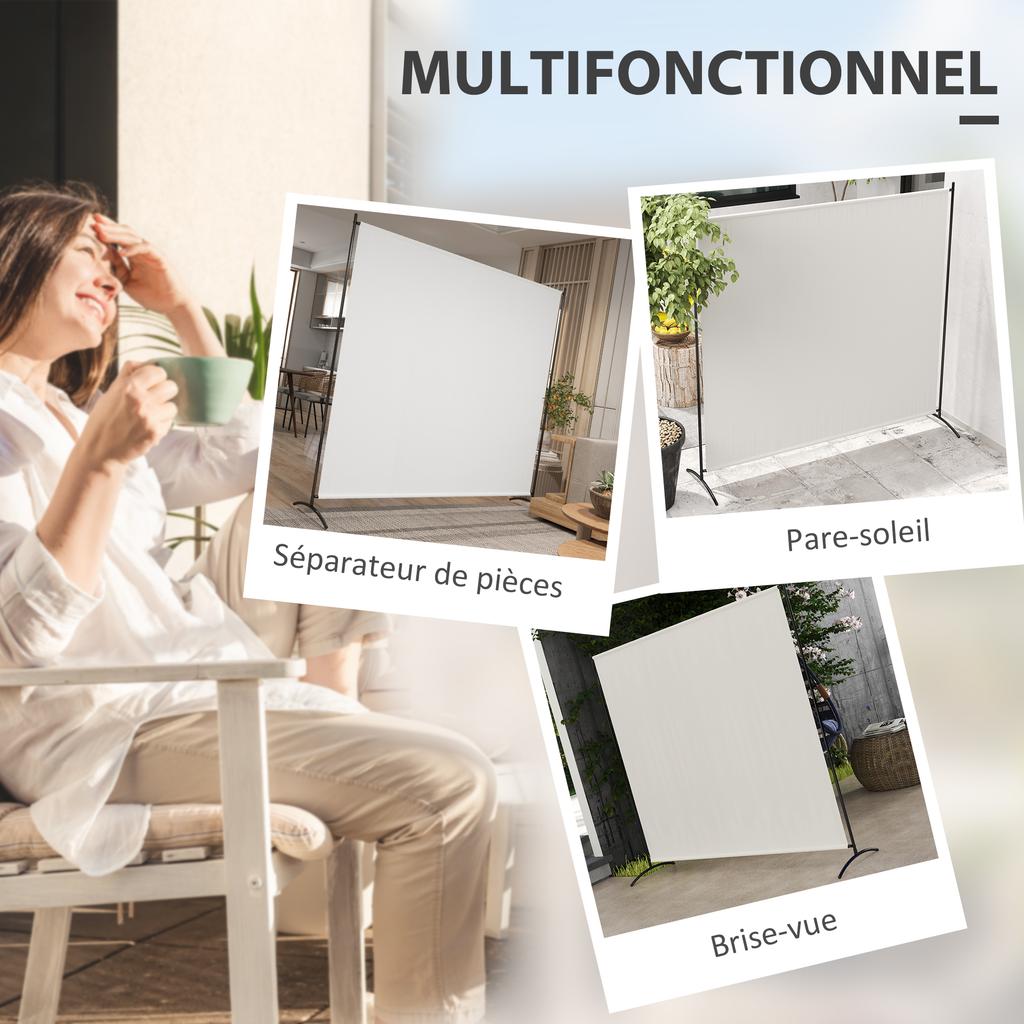 Single Panel Outdoor Screen, Room Divider 180H cm with UV30+ Protection, Beige