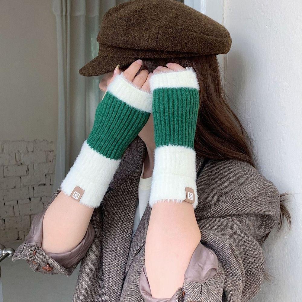 1pair Plush Women's Winter Gloves Touchscreen Thermal Gloves New Handwear Outdoor Cycling
