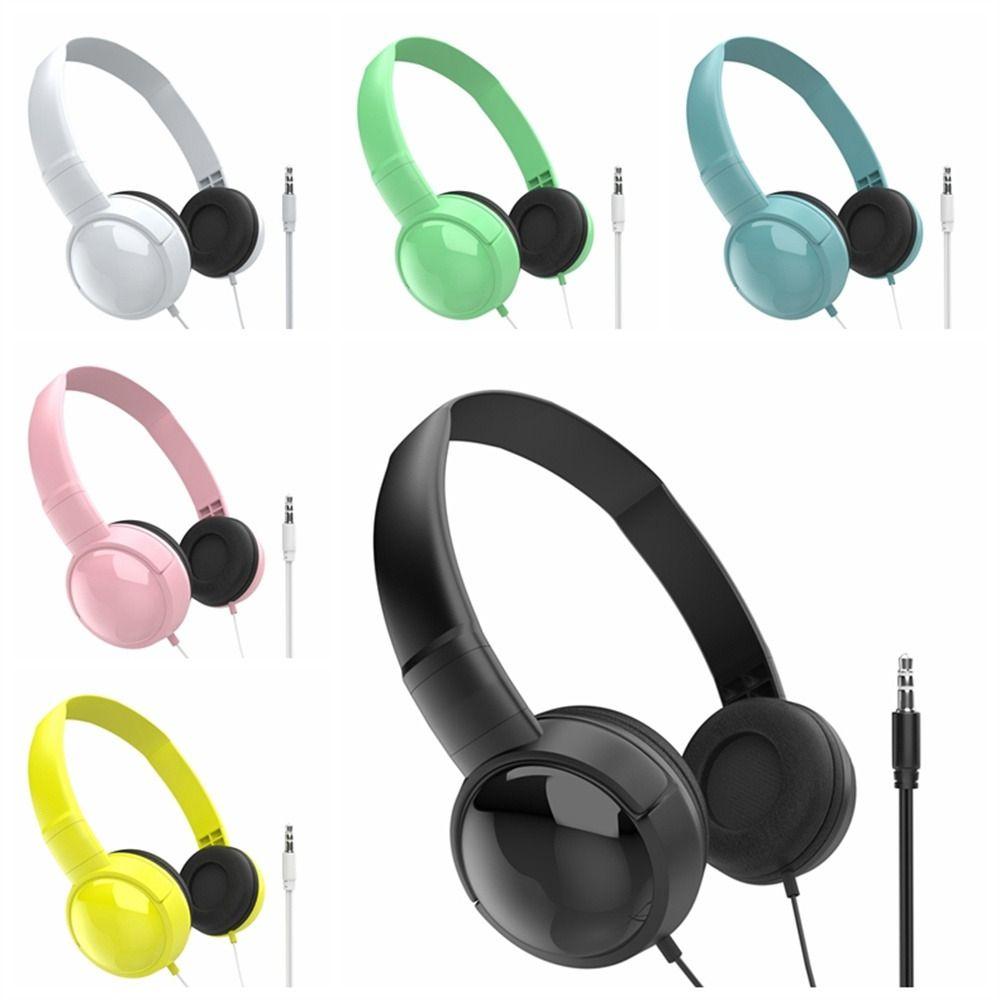 Adjustable 3.5mm Headset Over Ear Macaron Headphone Music Earbuds Wierd Headphones Computer