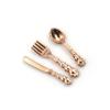 1:12 Scale Kitchen Simulation Mini Cutlery Miniature Cookware Fork Knife Spoon Doll Accessory