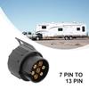 Towing Socket RV 12V DC Towbar 1pcs 7Pin To 13Pin Trailer 82*52*48mm Accessories Black Camper Caravan Electric