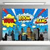 Superhero City Birthday Party Supplies Backdrop Comic Style Building Landscape Decoration Baby Shower Photo Backdround Kid Gift544