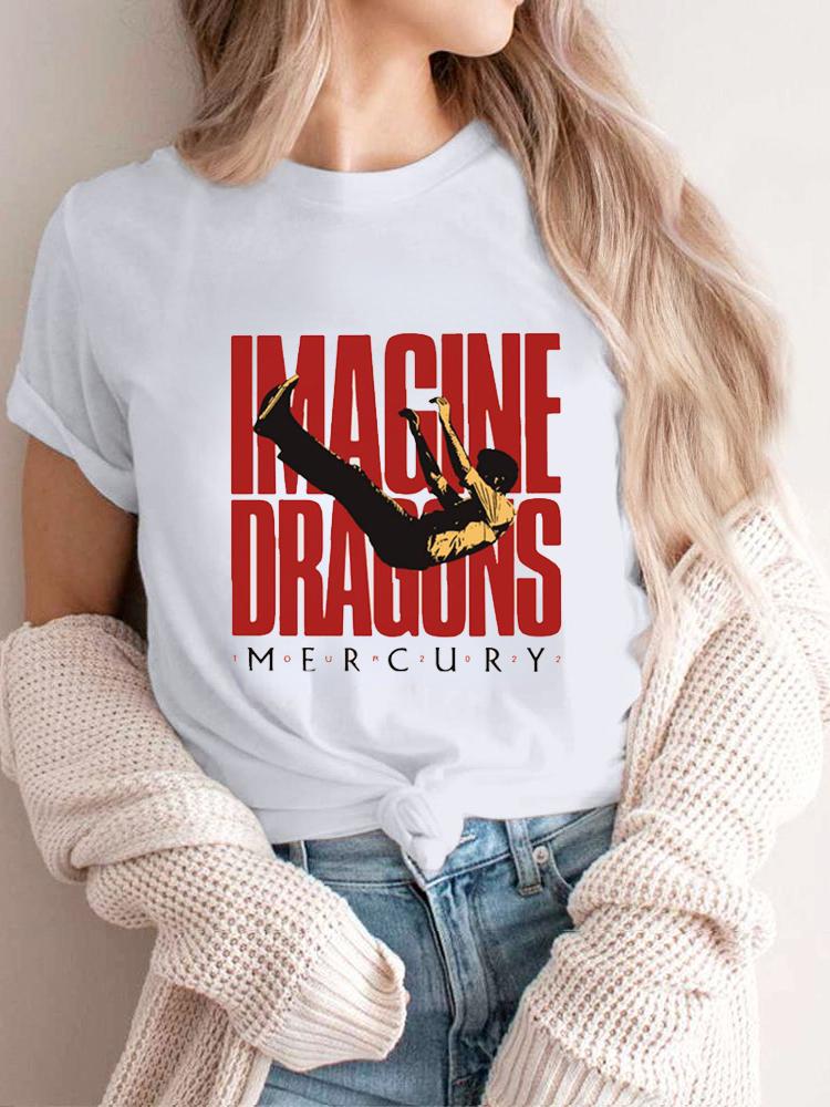 New Arrival Vintage Imagine Dragons Tshirt Rock Band Street Wear Breath Fashion Men T Shirt New Tee Shirt Women Tops