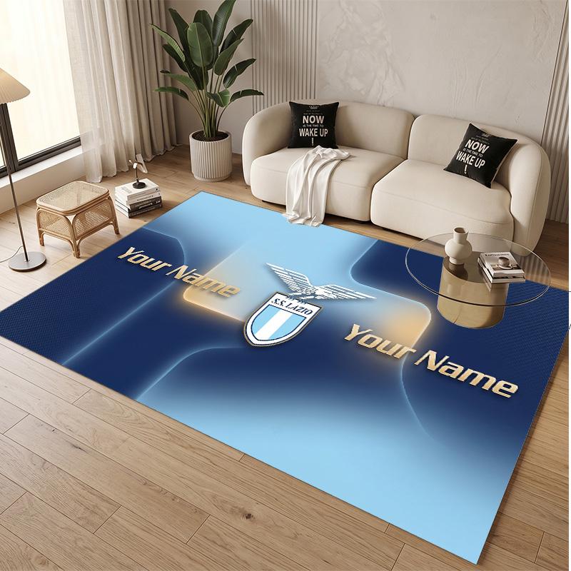 Personalized Crystal Velvet Carpet Lazio FC Pattern Non Slip Floor Rug