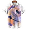 Musical Instrument Printed Men's Shirts Summer Beach Shirt Hawaiian Men's Short Sleeved Clothing Casual Travel Men's Tops