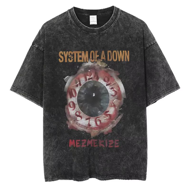 System of A Down Toxicity Альбом Графический Выцветшая Футболка Унисекс Женская Рок Оверсайз Футболки Унисекс Винтажная Альтернативный Метал Футболки
