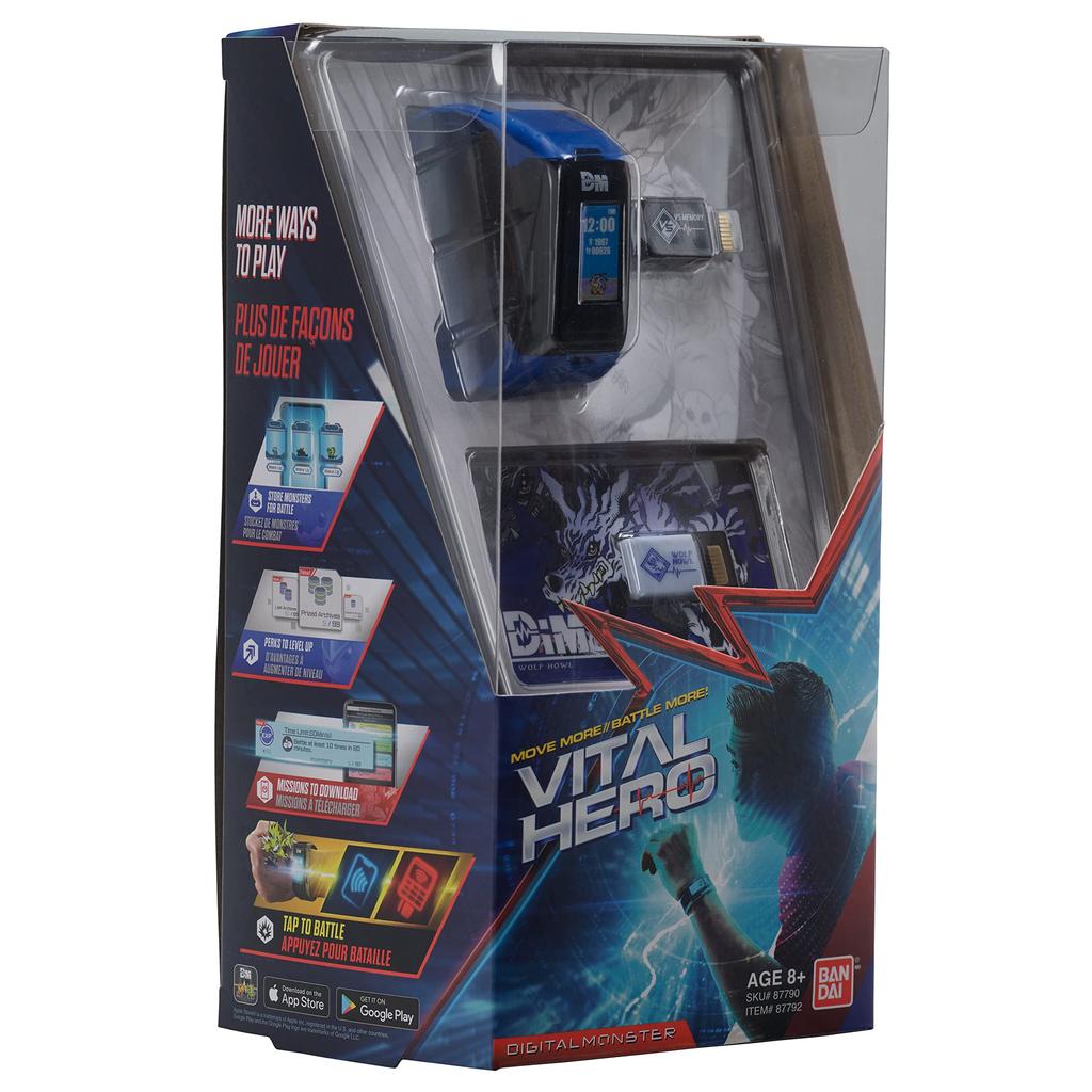 [Bandai Namco] Digimon - Интерактивный фитнес-трекер/Цифровые часы/Виртуальный питомец Vital Hero (синий)