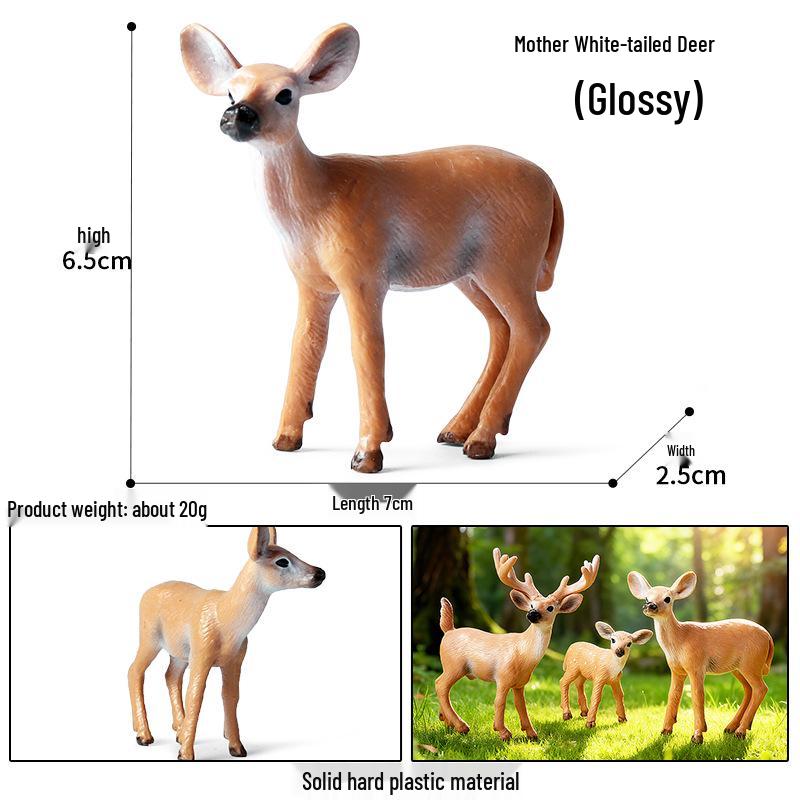 Christmas Forest Animal Ornaments Set: Deer, Elk, Reindeer, and Squirrel Models