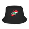 Lebanon Flag Heart Bucket Hat for Girl Summer Vocation  Bob Hats for Outdoor Caps