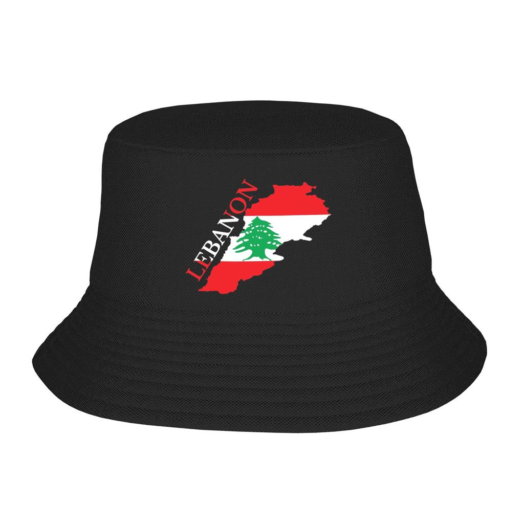 Lebanon Flag Heart Bucket Hat for Girl Summer Vocation Bob Hats for Outdoor Caps