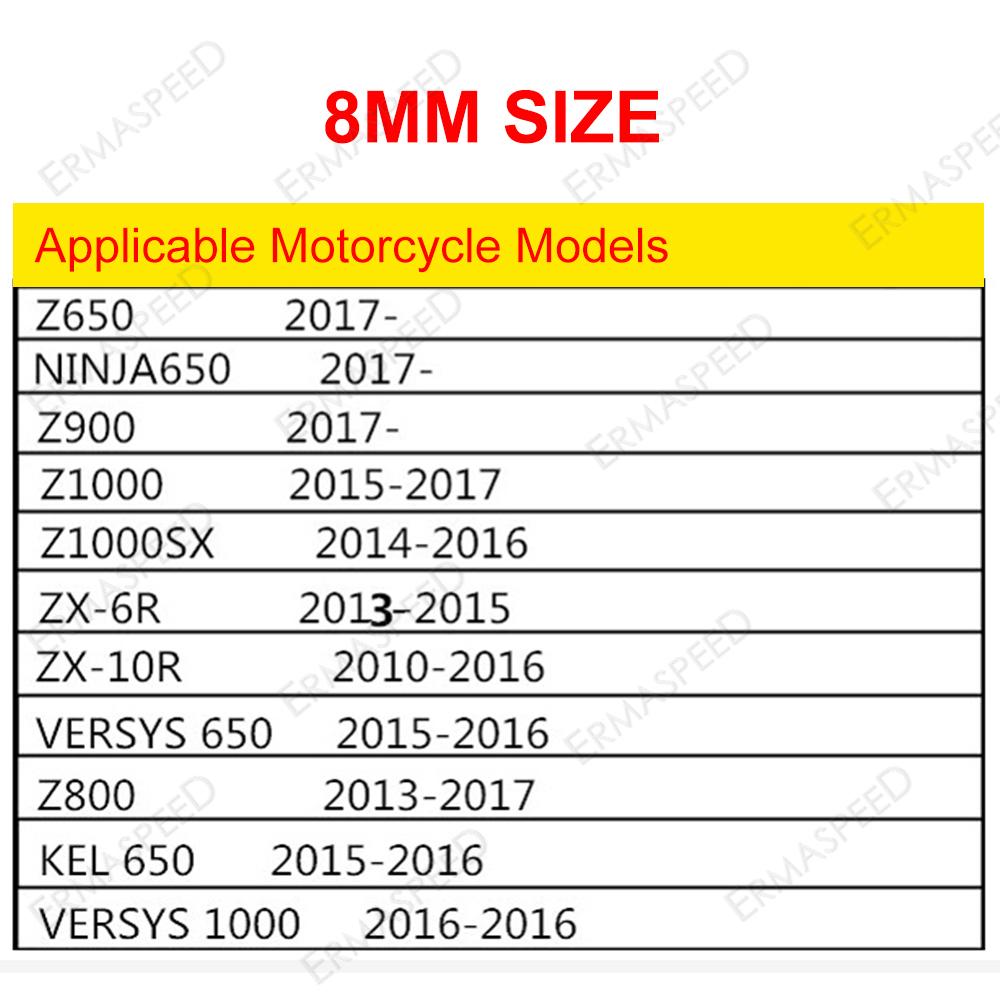 Для Z1000 Z900 Z750 Z250 NINJA250 Z50L ER6N катушки маятника мотоцикла задняя подставка винты ползунки M8 M10 алюминий с ЧПУ