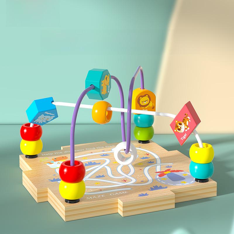 Multifunctional Puzzle & Shape Matching Bead Box - Baby Early Education Toy