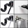 Double Curtain Rod Bracket 2 Pack Metal Curtain Rod Hooks for Wall,Sturdy Curtain Rod Bracket with Screws,Black Wall Mounted Curtain Rod Holders for